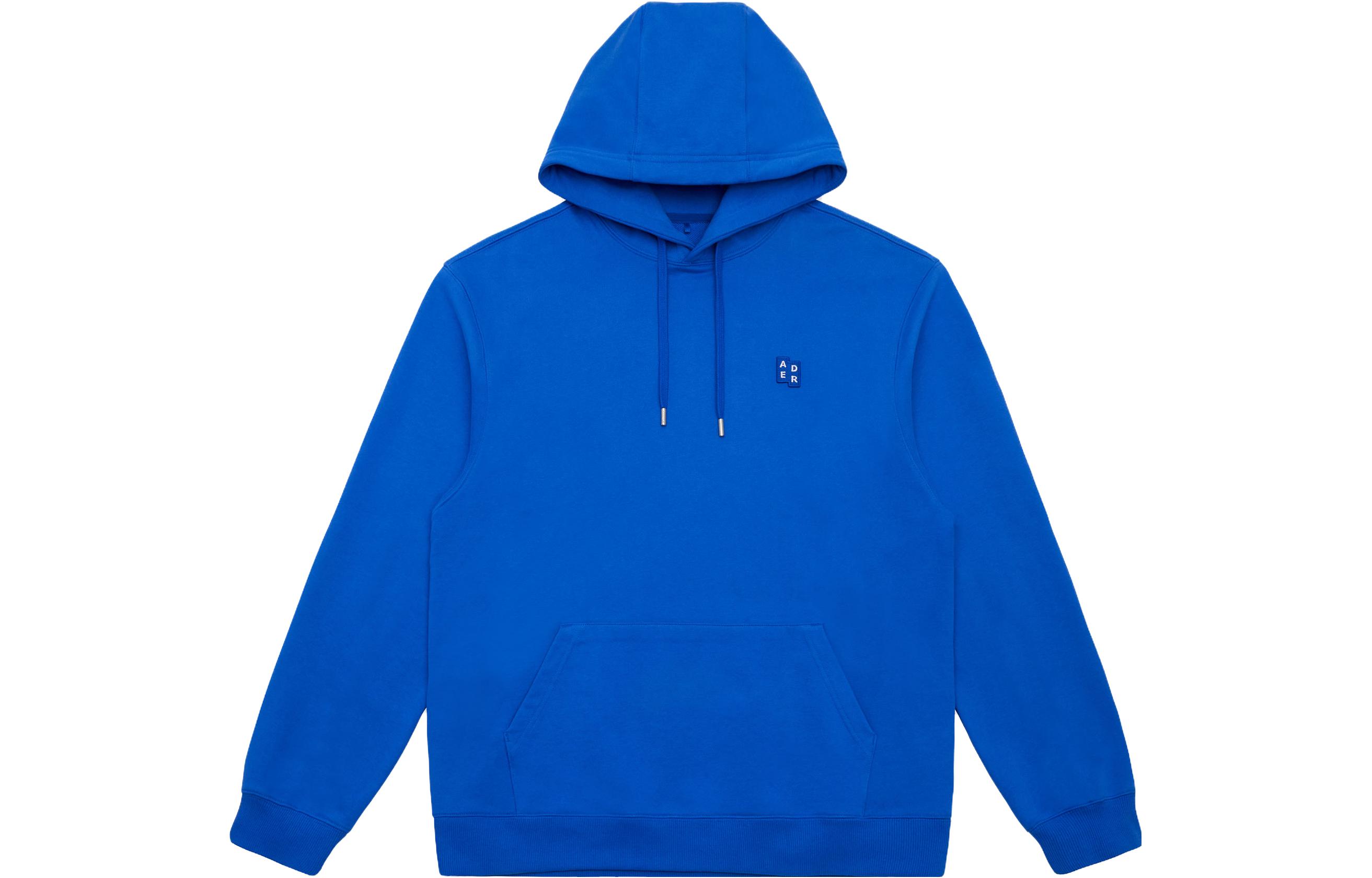 ADER ERROR SS23 Significant Embroidered Tag Hoodie Unisex Blue BMSGFYHD0101BL