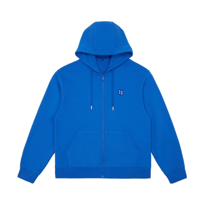 ADER ERROR SS23 Significant Embroidered Zip Hoodie Unisex - Blue. BMSGFYHD0401BL