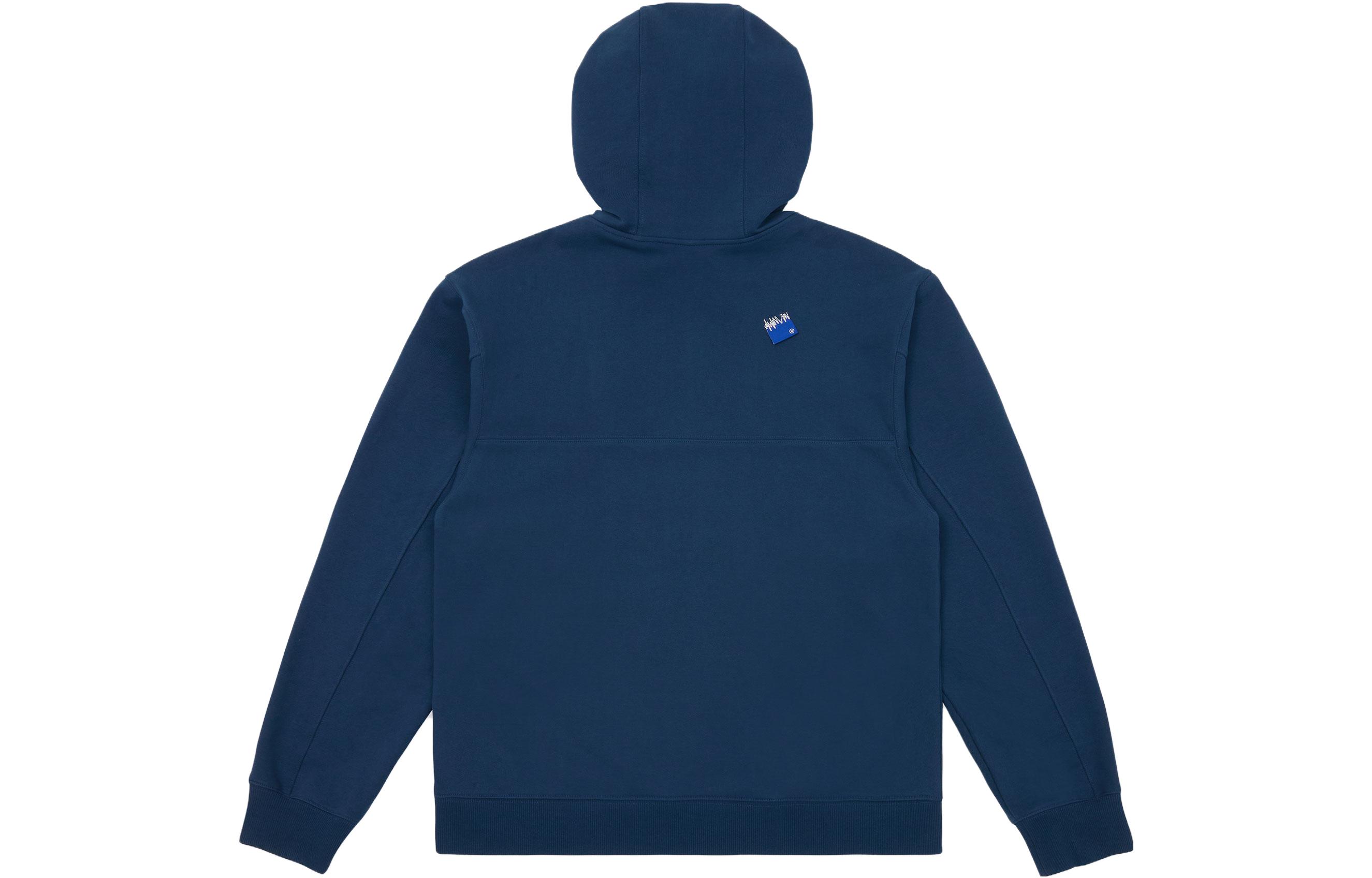 Lookbook ADER ERROR SS23 Hoodi Zip Sulam Unisex Warna Navy. BMSGFYHD0401NV