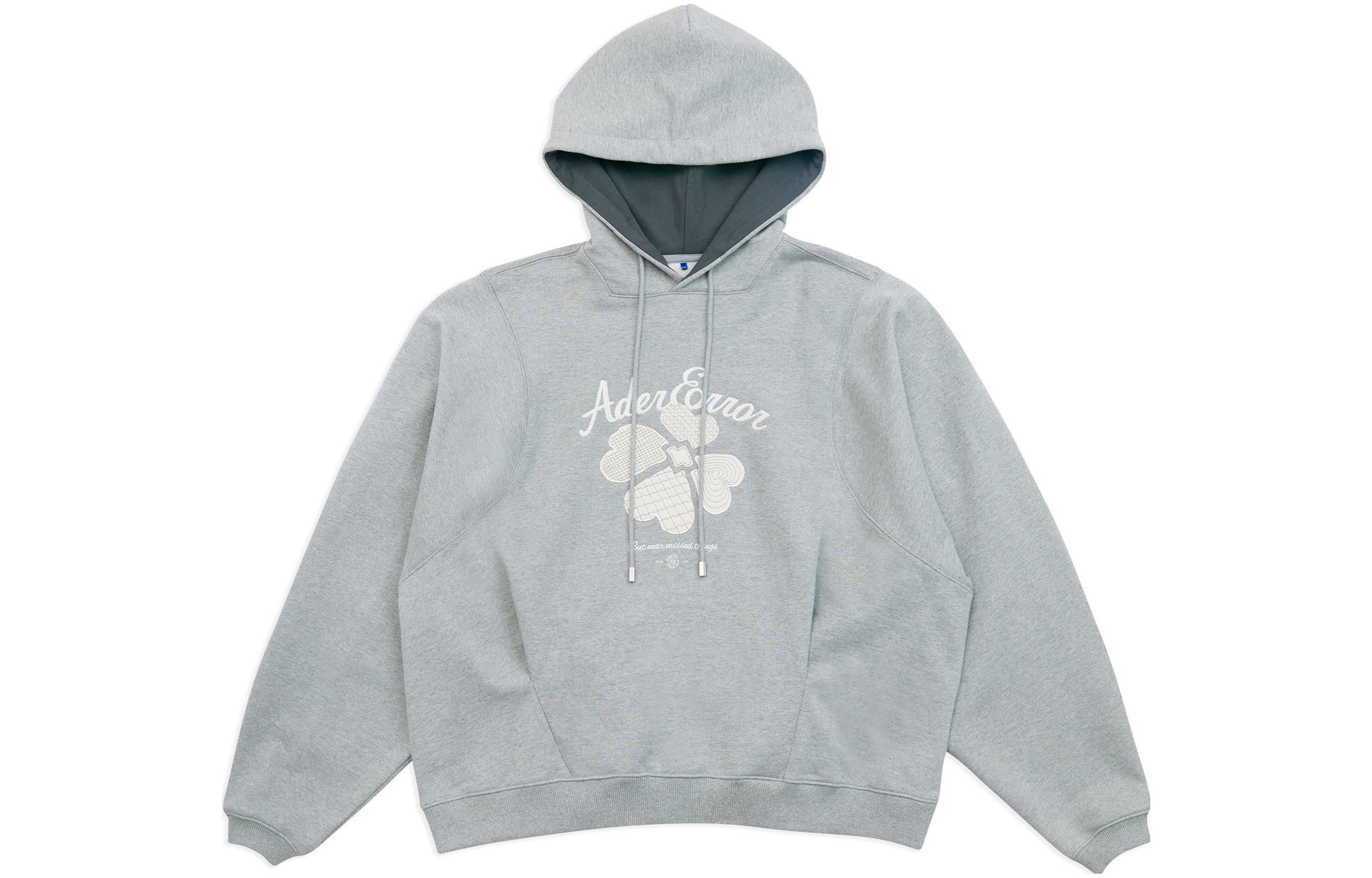Order Sudadera con capucha unisex ADER ERROR SS23 Through Editism, logo gris floral BMADSSHD0102GR