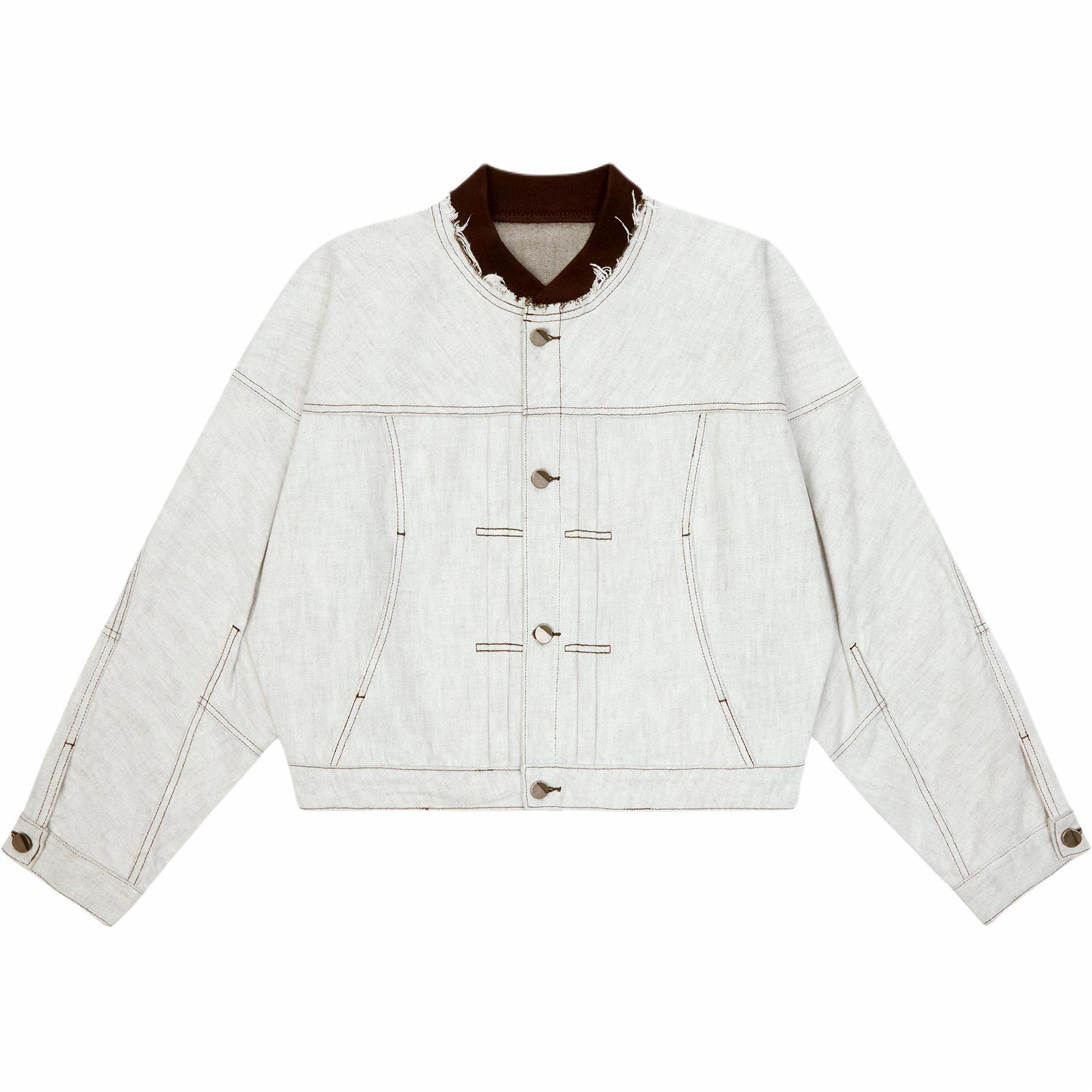 Order ADER ERROR SS25 浅灰色宽松短立领夹克. BO01SSJK1601WH