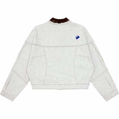 ADER ERROR SS25 浅灰色宽松短立领夹克. BO01SSJK1601WH Lookbook ADER ERROR SS25 浅灰色宽松短立领夹克. BO01SSJK1601WH