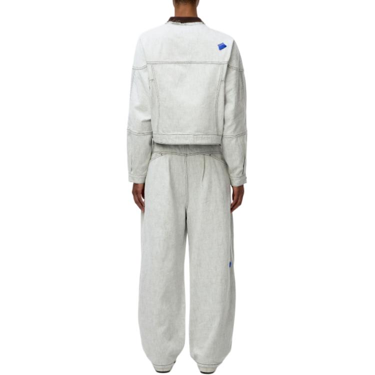 Details for ADER ERROR SS25 浅灰色宽松短立领夹克. BO01SSJK1601WH