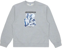 ADER ERROR SS25 Logo Print Crewneck Long Sleeve Sweatshirt Grey Mens BO01SSSW0104GR ADER ERROR SS25 Logo Print Crewneck Long Sleeve Sweatshirt Grey Mens BO01SSSW0104GR