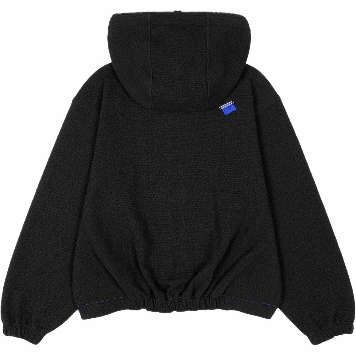 Lookbook ADER ERROR SS25 Unisex Hoodie Zip-Up Warna Hitam BO01SSHD0402BK