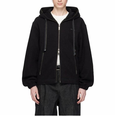 ADER ERROR SS25 Unisex Hoodie Zip-Up Warna Hitam BO01SSHD0402BK Shop ADER ERROR SS25 Unisex Hoodie Zip-Up Warna Hitam BO01SSHD0402BK