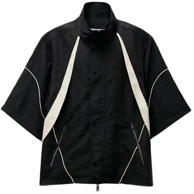 ADER ERROR Stripe High-Collar Zip Loose Fit Short-Sleeve Jacket Black () BN01SSJK0206BK Buy ADER ERROR Stripe High-Collar Zip Loose Fit Short-Sleeve Jacket Black () BN01SSJK0206BK