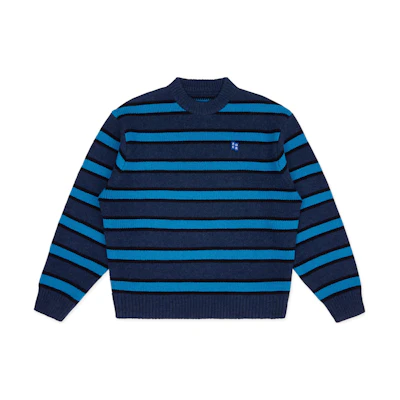 ADER ERROR Striped Oversized Crewneck Sweater Unisex Blue BM42FYKT0107BL