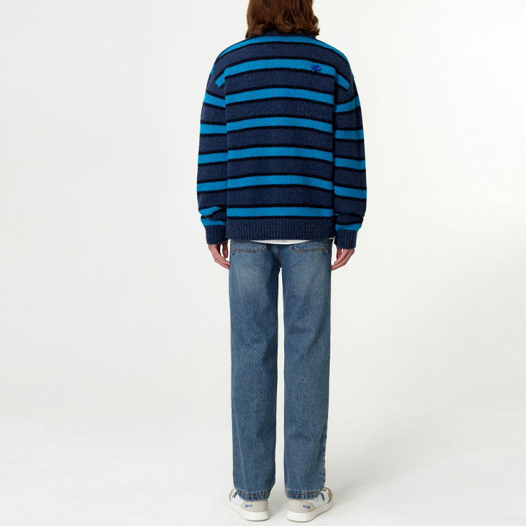 Purchase ADER ERROR Baju Sweater Crewneck Bergaris Oversized Unisex Biru BM42FYKT0107BL