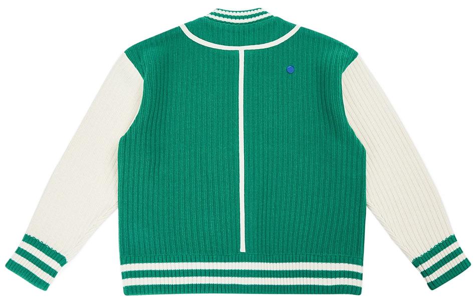 Lookbook ADER ERROR 条纹印花单排扣夹克 男女同款 绿色 BLAFWOC03GR