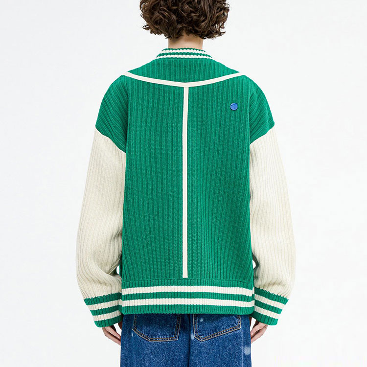 Purchase ADER ERROR 条纹印花单排扣夹克 男女同款 绿色 BLAFWOC03GR