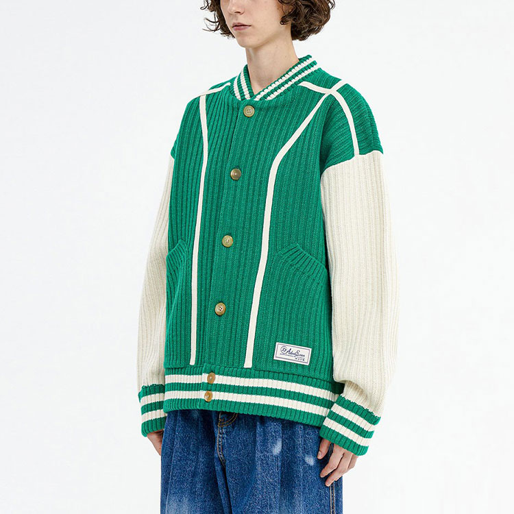 Details for ADER ERROR 条纹印花单排扣夹克 男女同款 绿色 BLAFWOC03GR