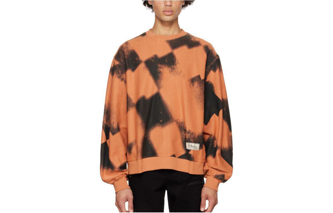 ADER ERROR Two-Tone Crewneck Pullover Sweatshirt Orange () 222039M204005