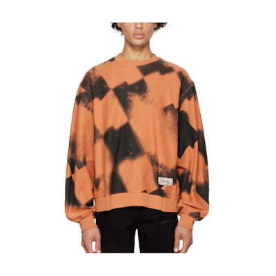 ADER ERROR Two-Tone Crewneck Pullover Sweatshirt Orange () 222039M204005