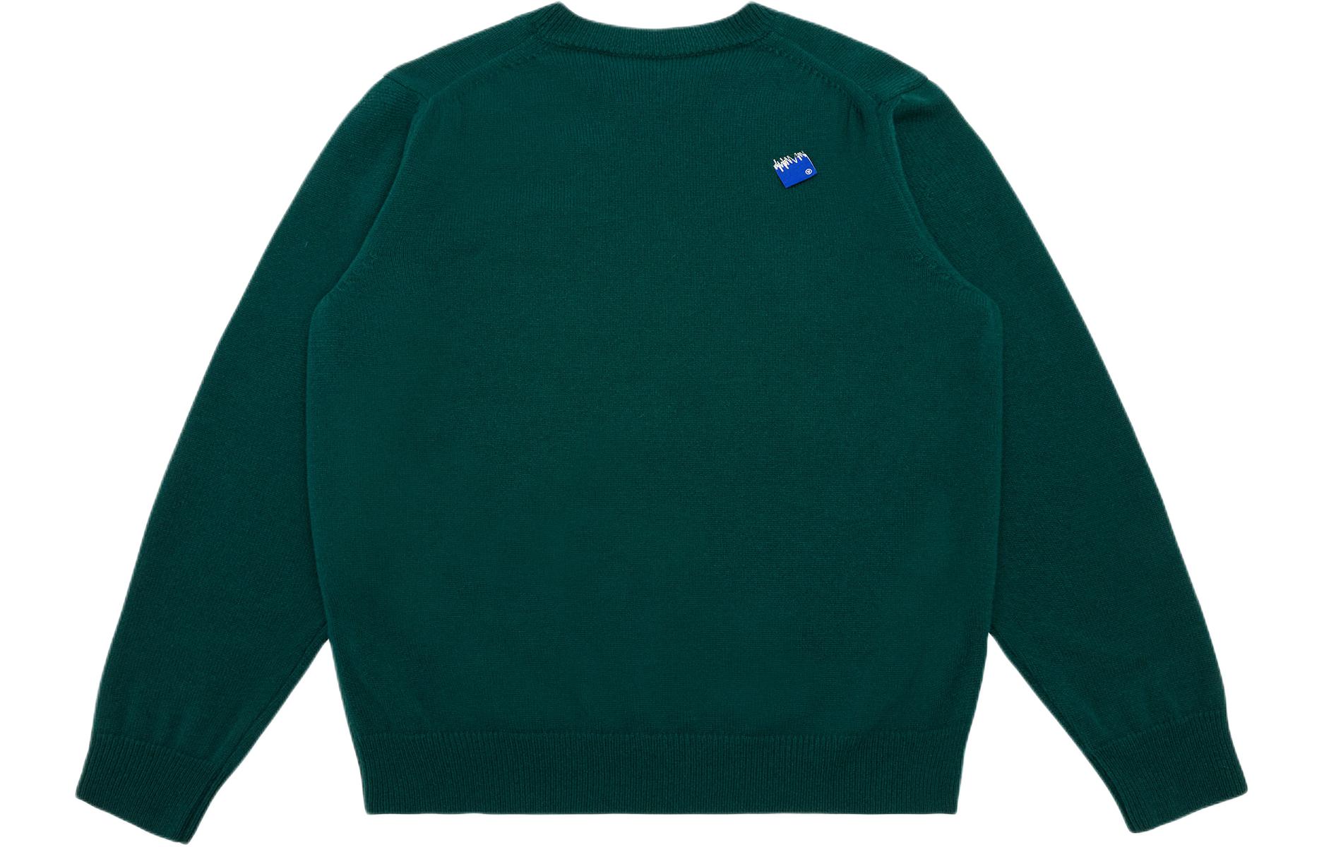 Lookbook ADER ERROR 男女綠色圓領長袖套頭毛衣 BMSGFYKT0101GN