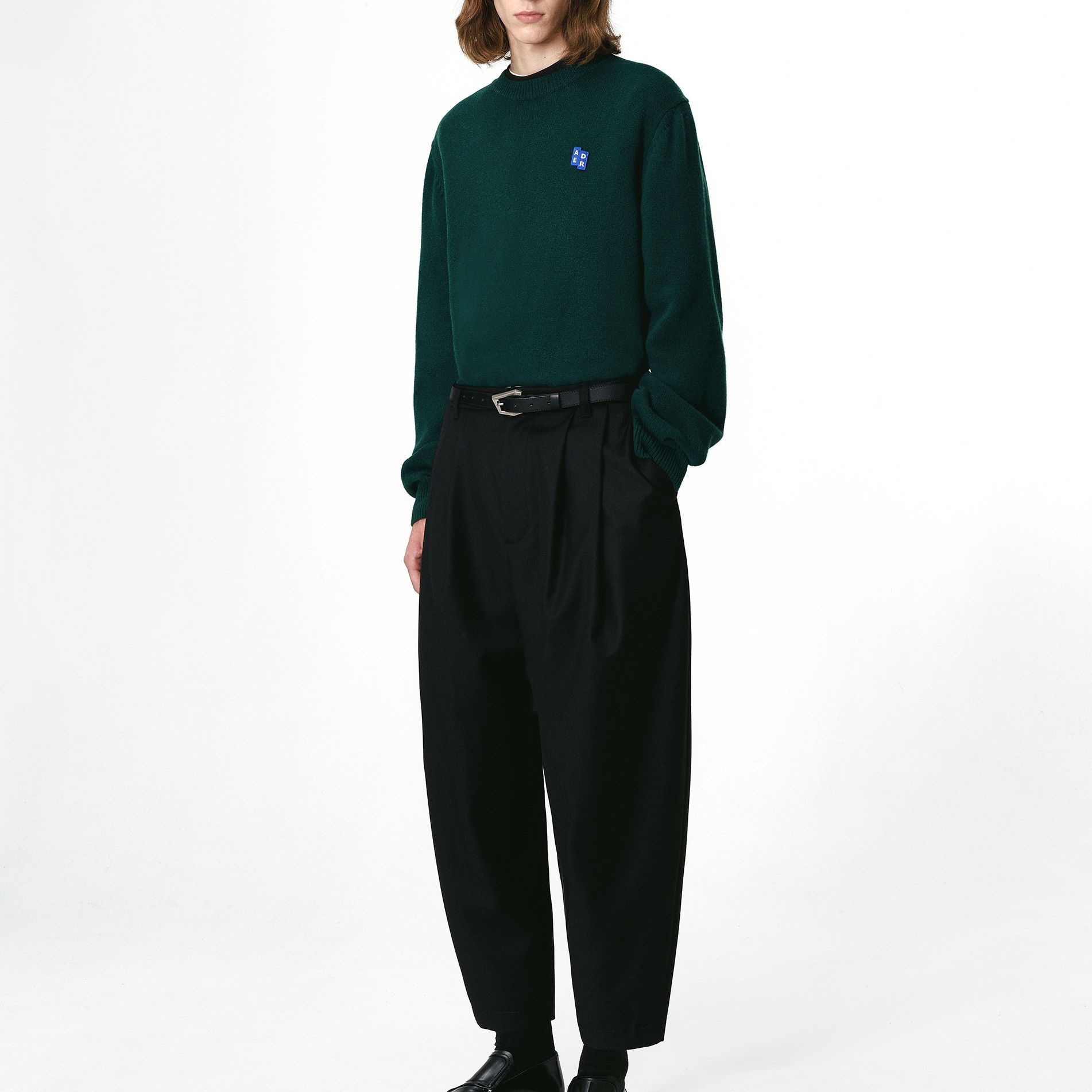 Purchase ADER ERROR 男女綠色圓領長袖套頭毛衣 BMSGFYKT0101GN