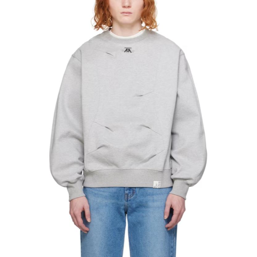 ADER ERROR Unisex Grey Sweatshirt with Logo Patch and Embroidery BN01SSSW0103GR