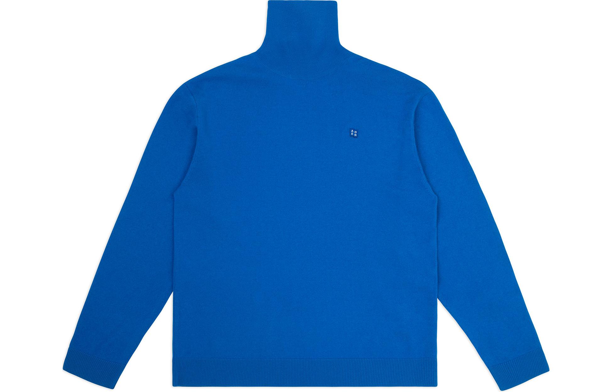 Order ADER ERROR Baju Sejuk Leher Tinggi Unisex Knit Cashmere Biru BM42FYKT0401BL