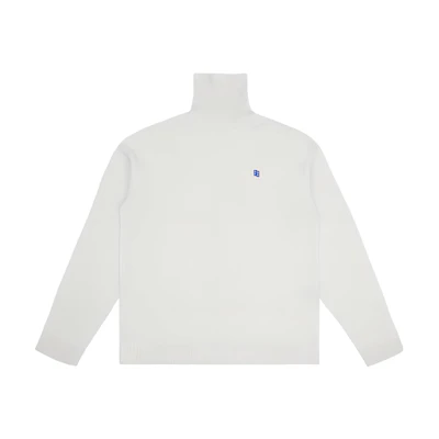 ADER ERROR Unisex High Neck Knit Pullover Cashmere Sweater Ivory Color BM42FYKT0401IV
