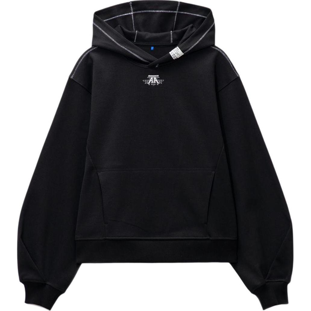 Order ADER ERROR 男女款 Logo 黑色連帽長袖上衣。 BN01SSHD0102BK