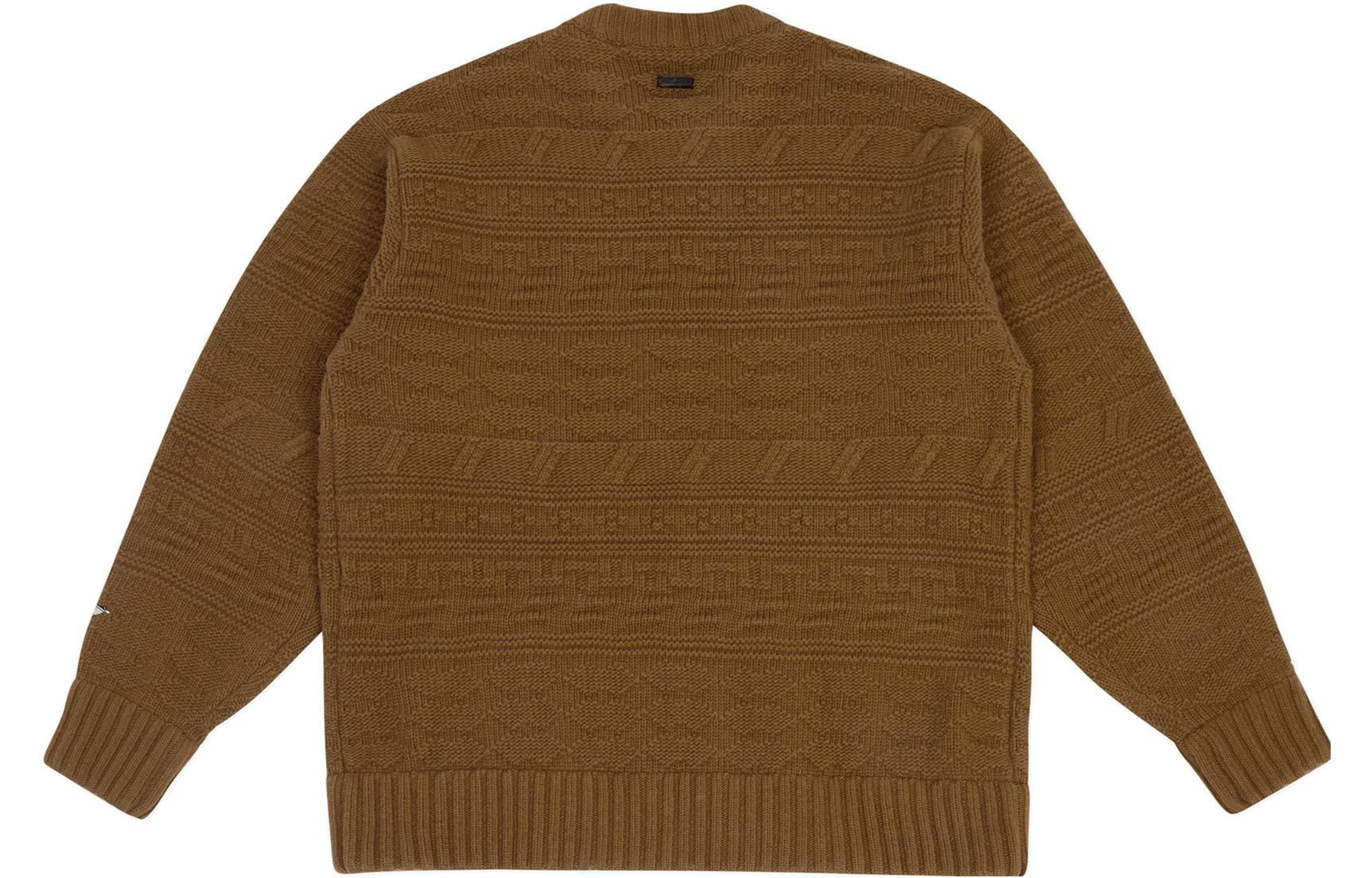 Lookbook ADER ERROR 男女款寬版圓領毛衣 卡其色 BMADFWKT0305BG