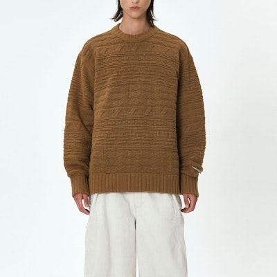 ADER ERROR 男女款寬版圓領毛衣 卡其色 BMADFWKT0305BG Shop ADER ERROR 男女款寬版圓領毛衣 卡其色 BMADFWKT0305BG