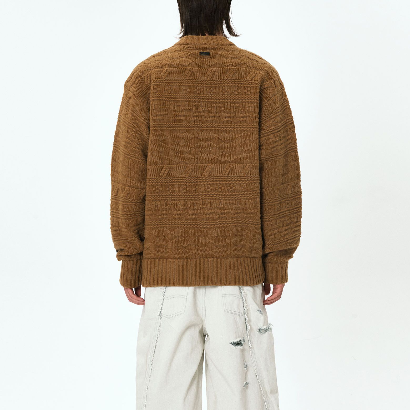 Details for ADER ERROR 男女款寬版圓領毛衣 卡其色 BMADFWKT0305BG