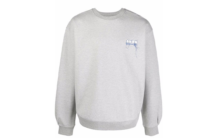 ADER ERROR Unisex Pullover Sweatshirt Grey with Solid Logo Print AW21BKAFWSW01GRGREY