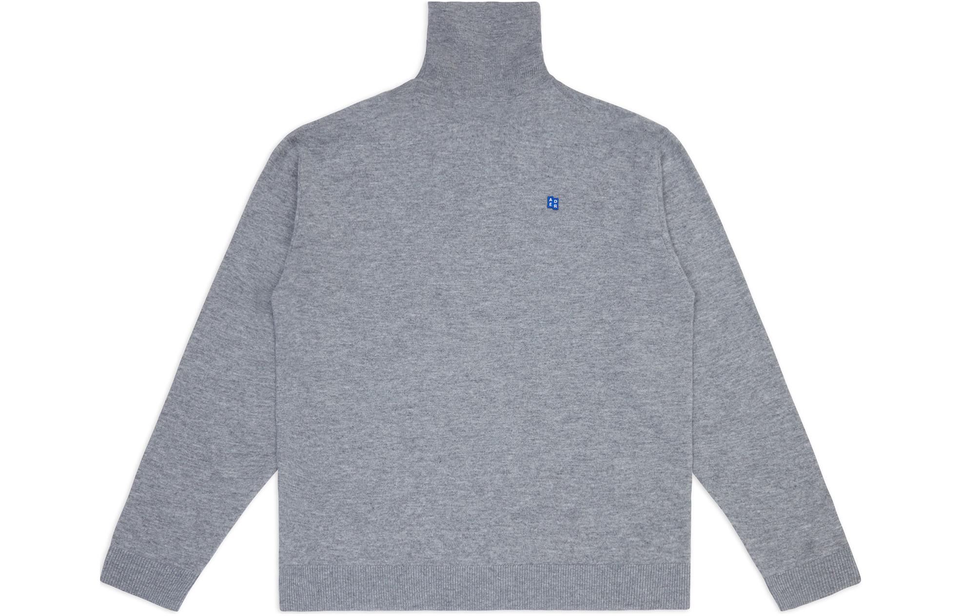 Order ADER ERROR Baju Sejuk Cashmere Leher Tinggi Unisex Kelabu BM42FYKT0401GR