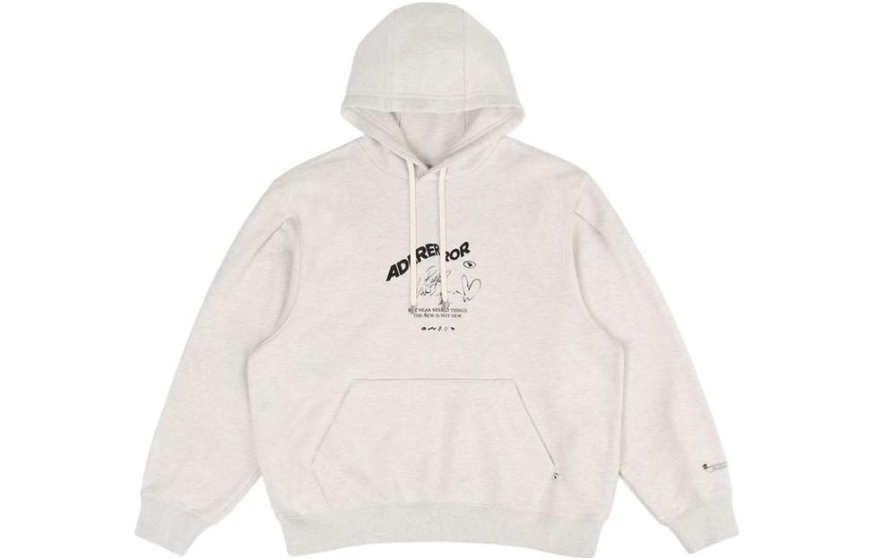ADER ERROR White Hoodie with Letter Graphic Print  Long Sleeve Sweatshirt BMADFWHD0102OT
