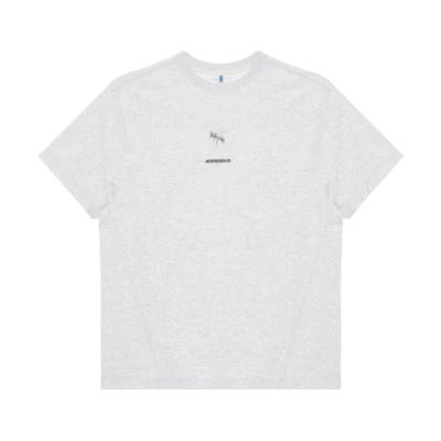 ADER ERROR White Logo Printed Crewneck T-Shirt for Men. BN01SSTS0112GR