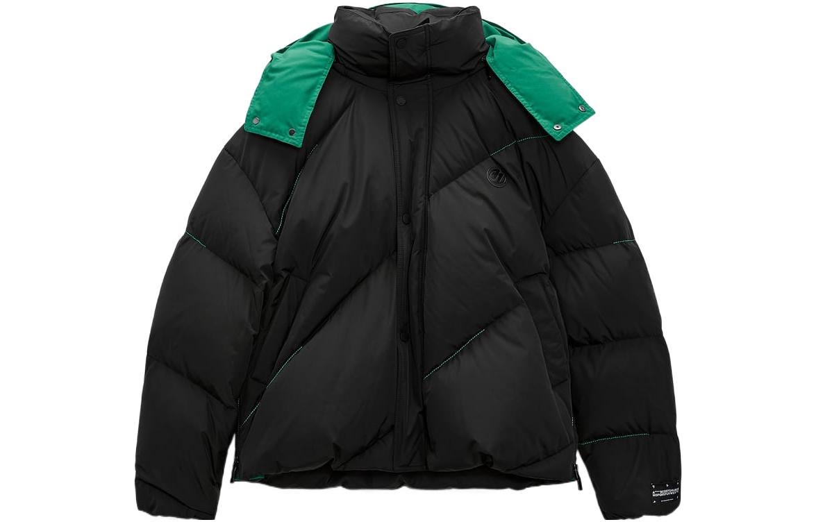 ADER ERROR x ZARA Colorblock Detachable Hood Puffer Jacket Unisex Black. 0518048800