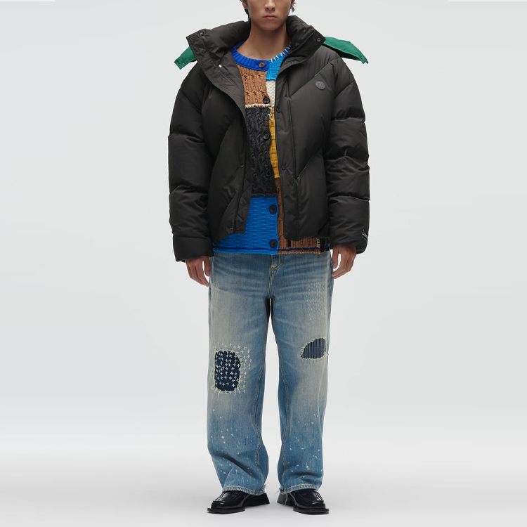 Shop ADER ERROR x ZARA Jaket Puffer Hood Boleh Tanggal Unisex Hitam. 518048800