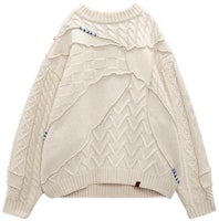 ADER ERROR x ZARA FW22 Beige Cable Knit Crewneck Sweater Unisex Collaboration 5755002712 ADER ERROR x ZARA FW22 Beige Cable Knit Crewneck Sweater Unisex Collaboration 5755002712