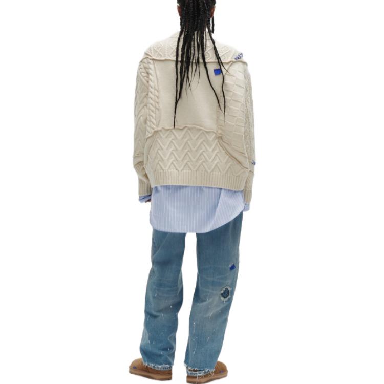 Purchase ADER ERROR x ZARA FW22 Beige Cable Knit Crewneck Sweater Unisex Kolaborasi 5755002712