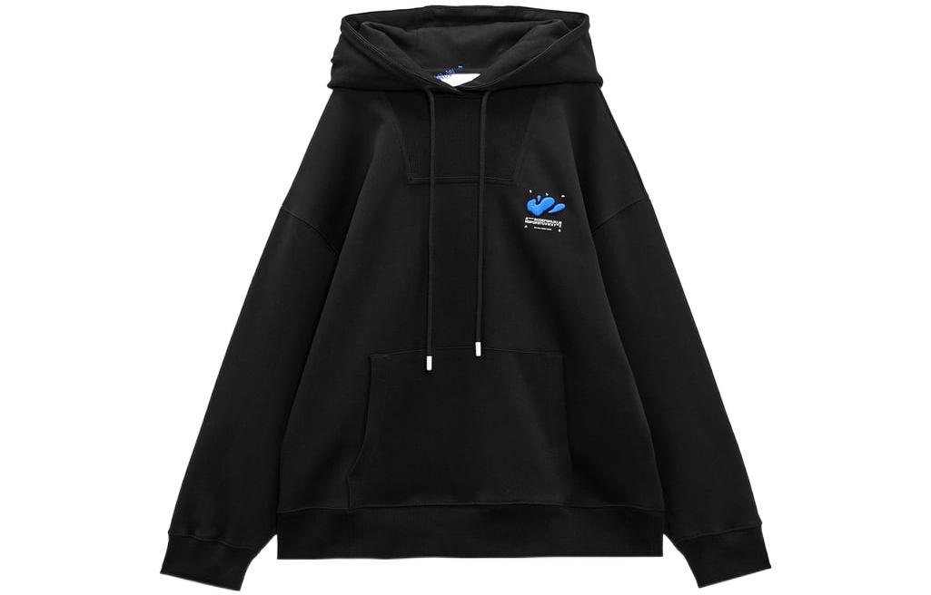 ADER ERROR ZARA FW22 Embroidered Print Drawstring Hoodie Unisex Black 264007800