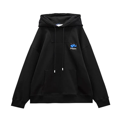 ADER ERROR ZARA FW22 Embroidered Print Drawstring Hoodie Unisex Black 264007800