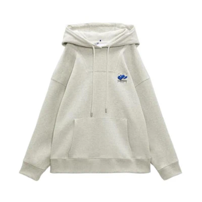 ADER ERROR ZARA FW22 Embroidered Pullover Hoodie Unisex Grey 264007802