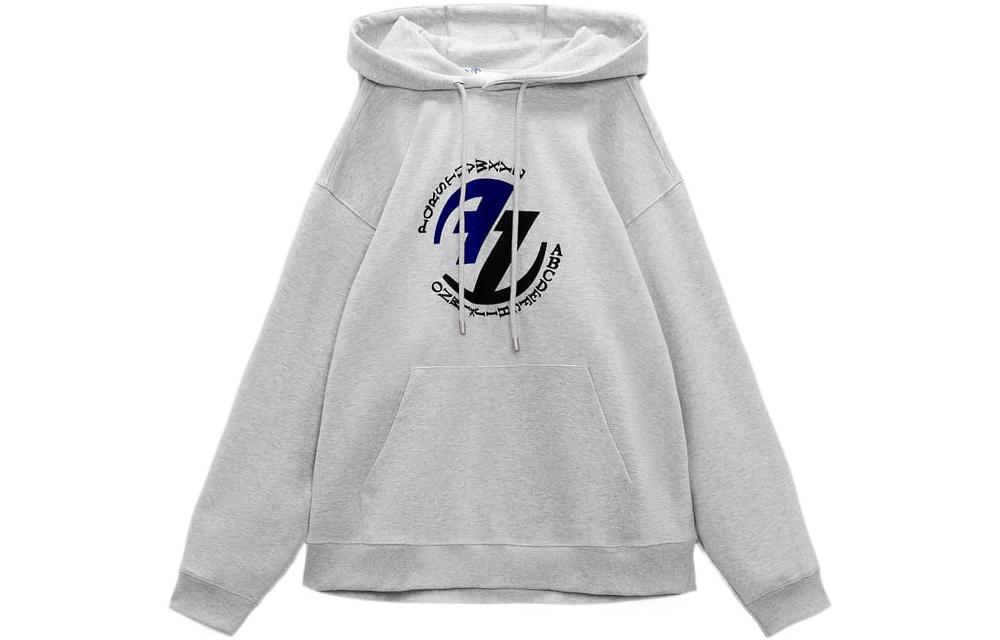 ADER ERROR Zara FW22 Geometric Letter Print Sweatshirt Grey Unisex Couple Style 264003803