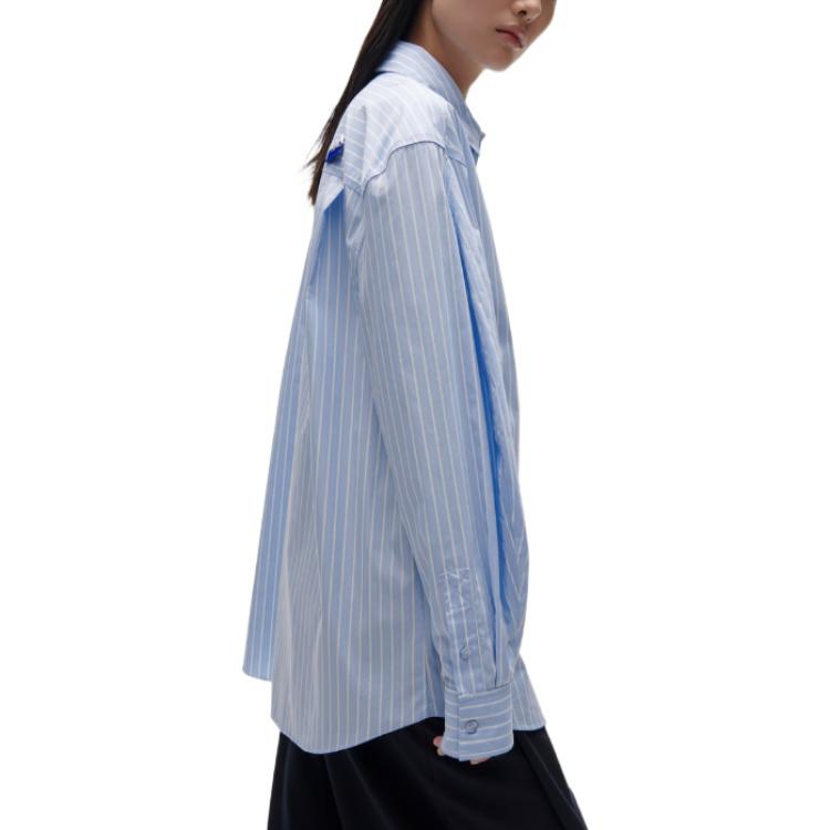 Details for ADER ERROR x ZARA FW22 Baju Kemeja Lengan Panjang Jalur Unisex Biru 2006631104