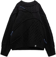 ADER ERROR x ZARA FW22 Unisex Black Cable Knit Crewneck Sweater 5755002800 ADER ERROR x ZARA FW22 Unisex Black Cable Knit Crewneck Sweater 5755002800
