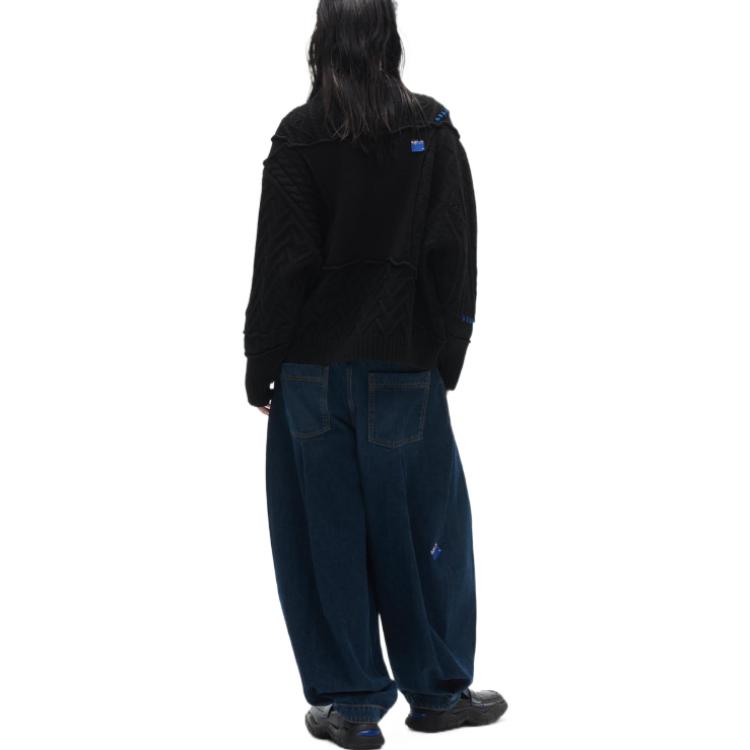 Purchase ADER ERROR x ZARA FW22 Unisex Hitam Cable Knit Crewneck Sweater. 5755002800