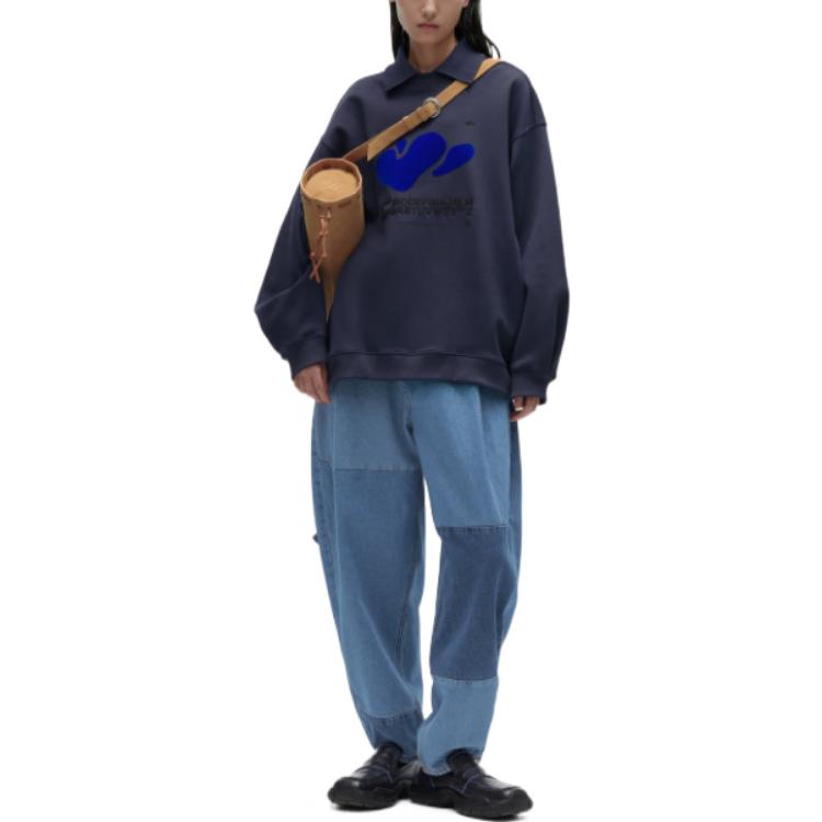 ADER ERROR ZARA FW22 Unisex Blue Sweatshirt with Embroidered Lettering 264006401 圖 4