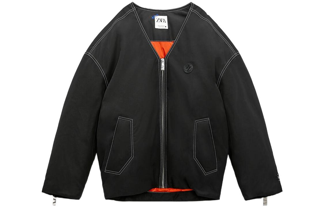 Order ADER ERROR x ZARA Jaket Bomber Hitam Oversized Unisex Gaya Pasangan 00518049800-34