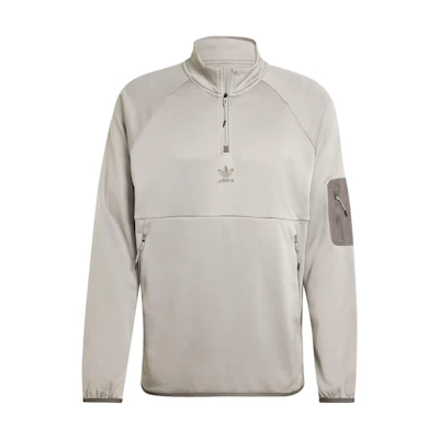 adidas 1/4 Zip Pullover Jacket with Colorblock Pocket - Gray IZ3283