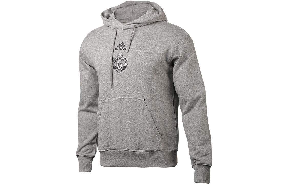 adidas 20-21 Manchester United Hoodie Sweatshirt Grey Football Training FR3869 圖 2