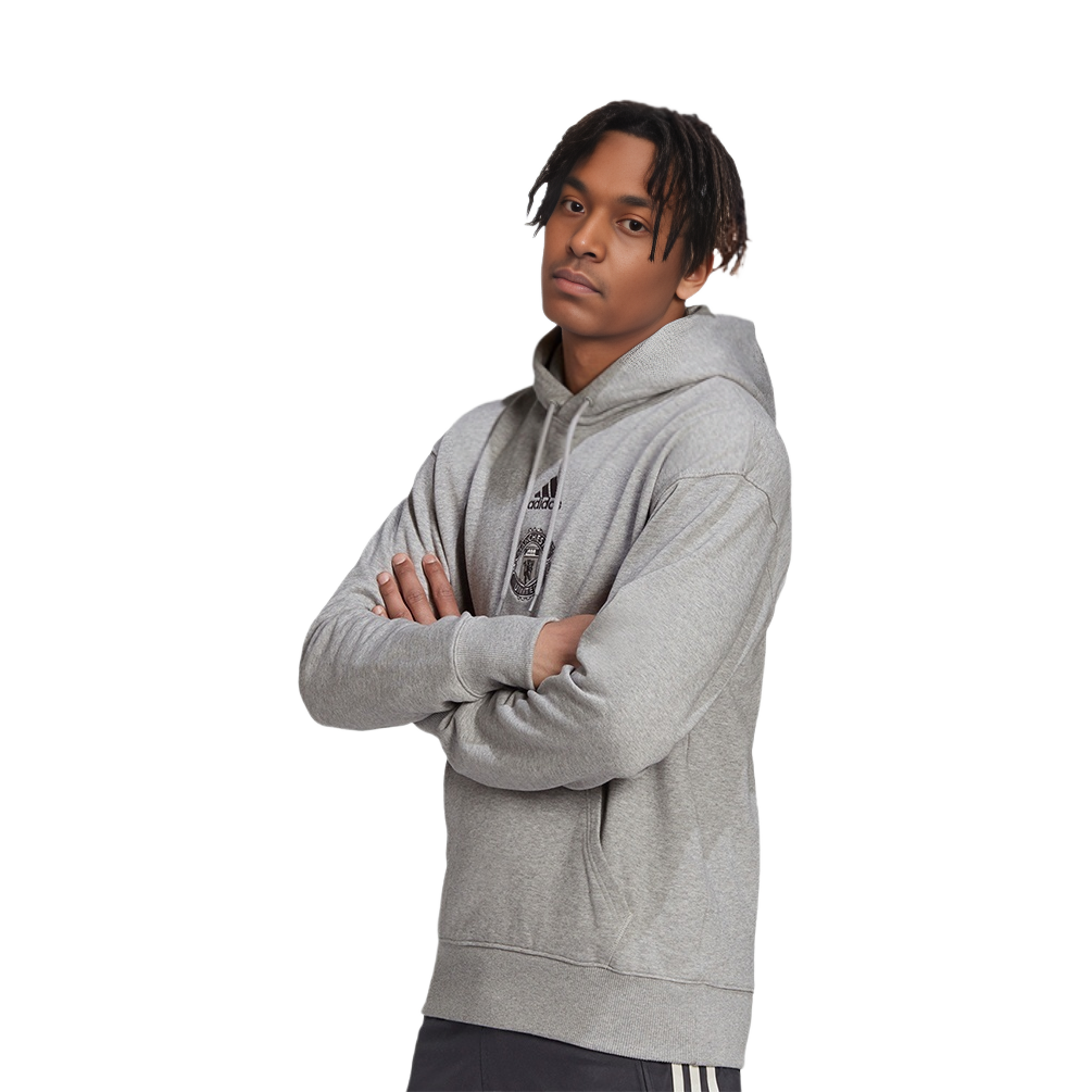 adidas 20-21 Manchester United Hoodie Sweatshirt Grey Football Training FR3869 圖 4