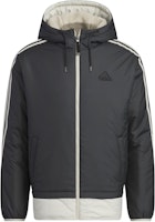 adidas 2024 Reversible Padded Jacket Black Hooded Fleece Casual Coat. IW4038 adidas 2024 Reversible Padded Jacket Black Hooded Fleece Casual Coat. IW4038
