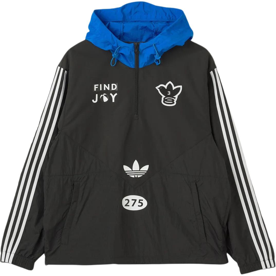 adidas 275C Alphabet Animal Logo Zip Pullover Jacket Black IK9166