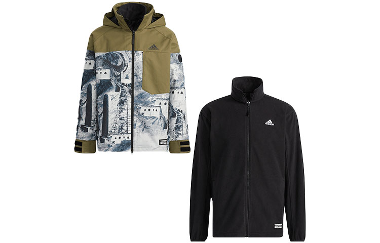 adidas 3-in-1 Logo Hoodie Jacket Unisex - Dark Olive Green H23108 圖 4